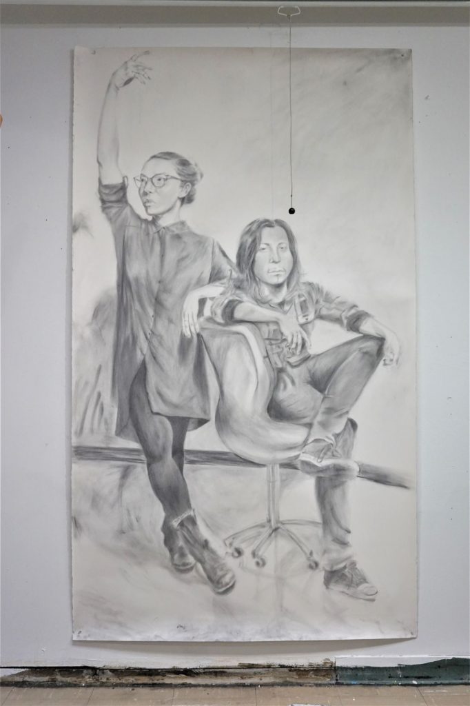 Classmates. 2017. Graphite on paper. 90 x 51 in / 228.6 x 129.5 cm